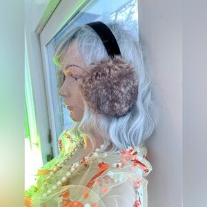 Surell Brown  Fur Earmuffs with Black Band